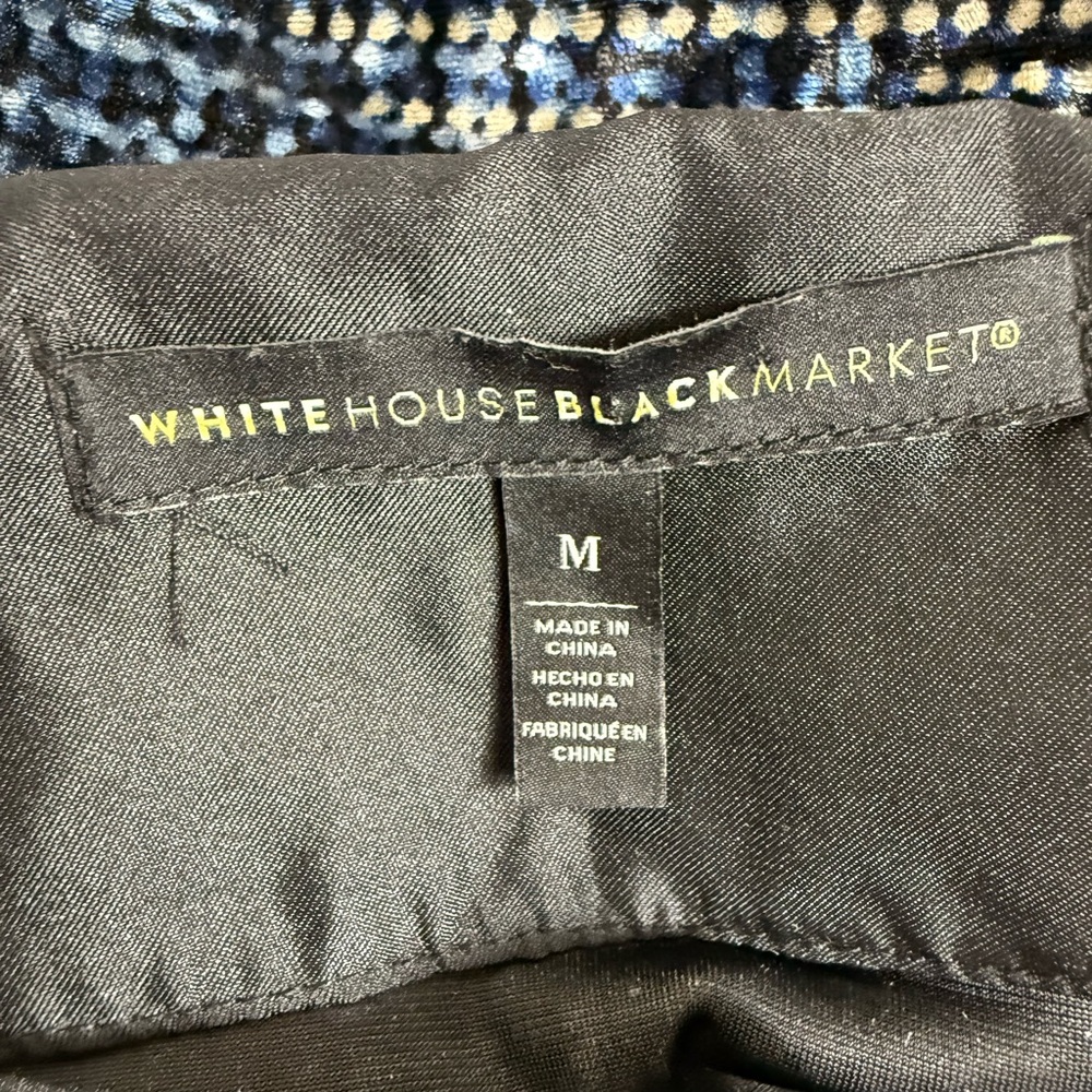 White House Black Market crushed velvet black and blue twilight top size 8 - Picture 8 of 9
